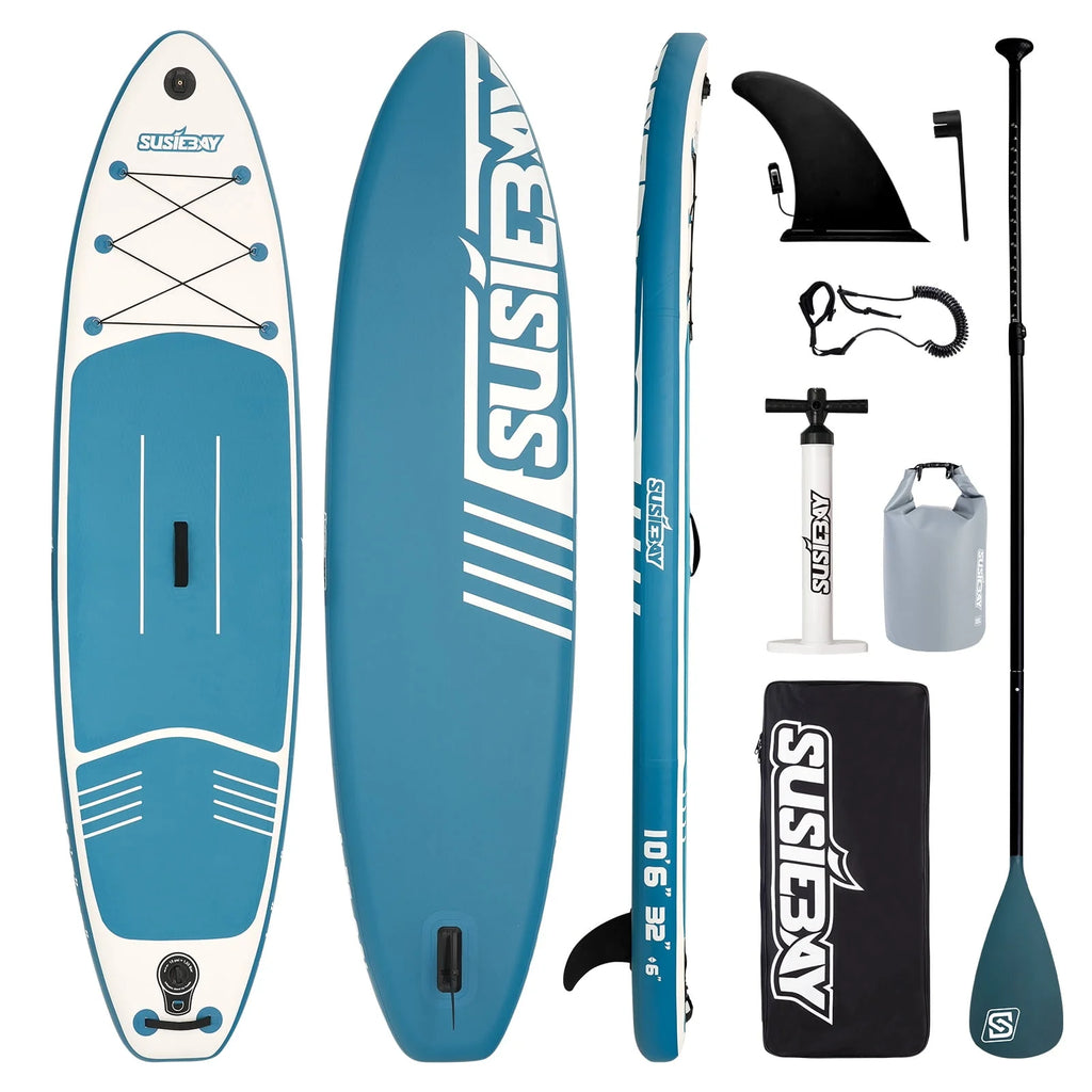 Inflatable Stand Up Paddle Board with Backpack, 10'6" 11ft Black Non-Slip Deck K637711