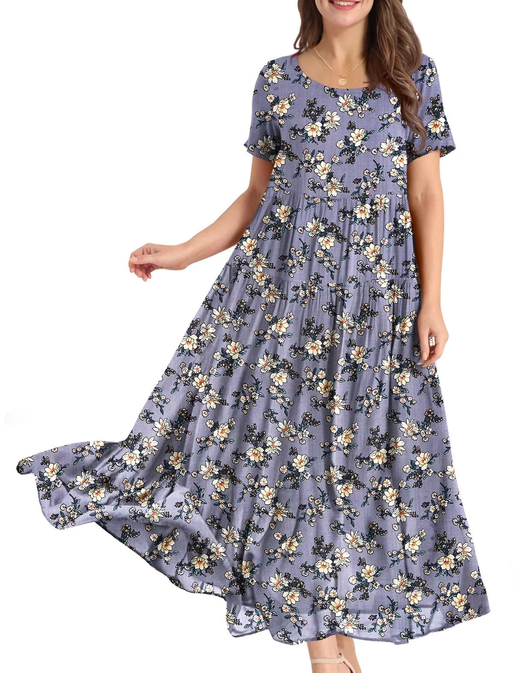 Casual Loose Floral Maxi Dress J251
