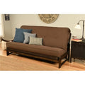 Mocha Full Size Futon Frame with Linen Cocoa Mattress X6575