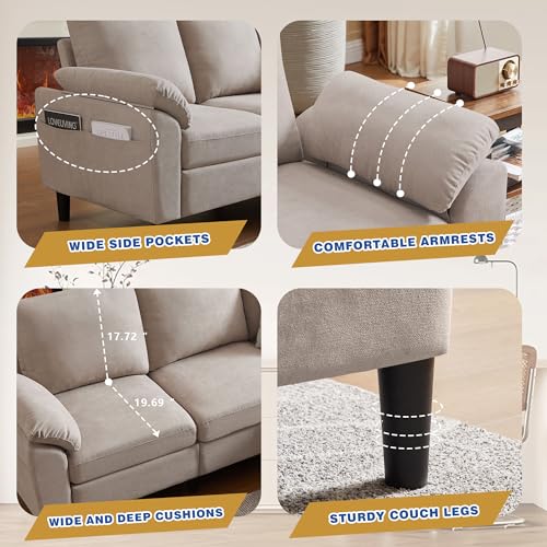 Light Grey Convertible Sectional Sofa J79603