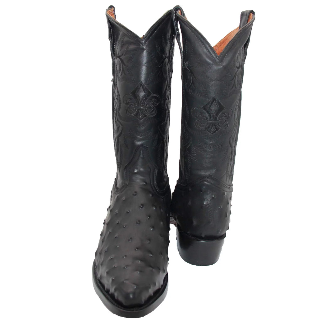 Leather Ostrich Quill Print Cowboy Boot B252459