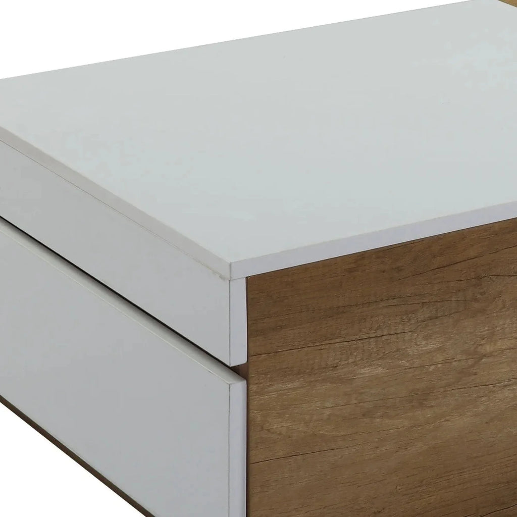 Oak White 2 Drawer Rectangular Coffee Table R715