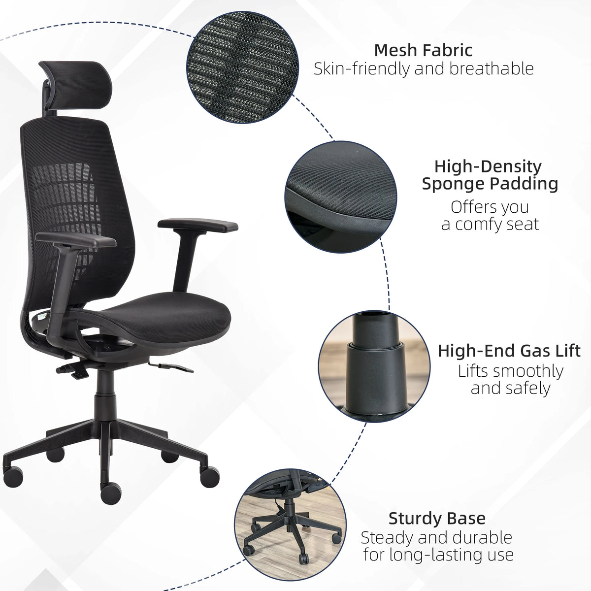 Black Ergonomic Mesh Office Chair S215