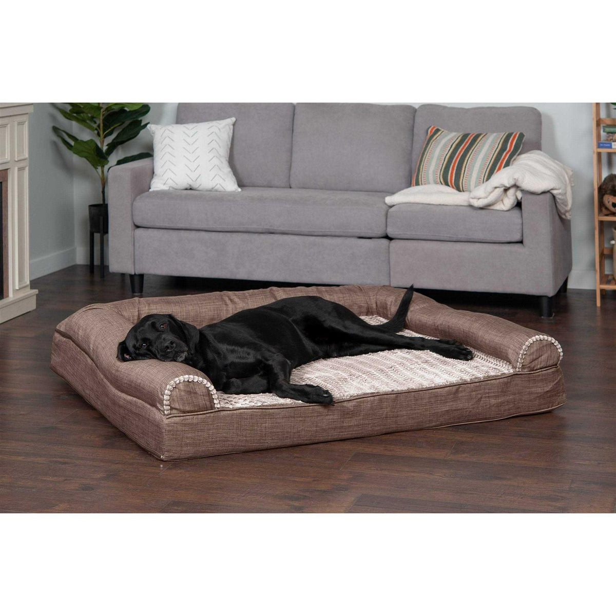 Luxe Fur & Performance Linen Sofa Bed W131