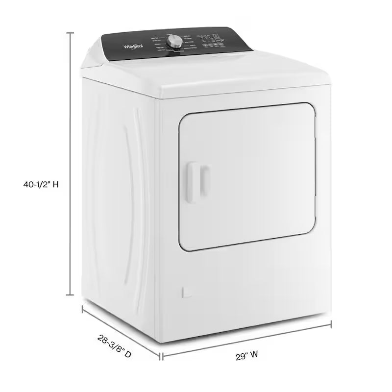 White 7 cu. ft. Electric Top Load Dryer with Steam W905