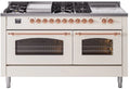 60 Dual Fuel Propane Gas Range Antique White Copper Trim S37711