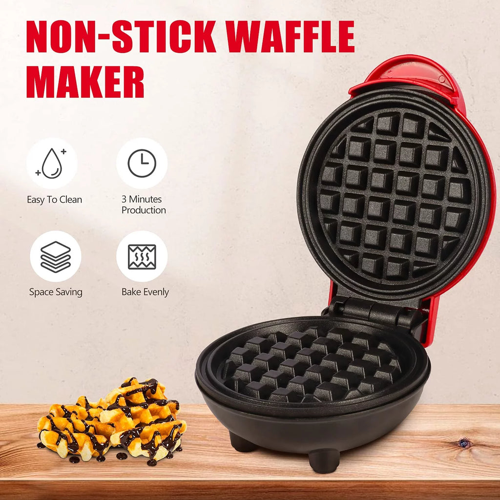 4 inch Portable Electric Non-Stick Mini Waffle Maker F307622