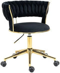 Velvet Height Adjustable Swivel Office Chair with Wheels H798