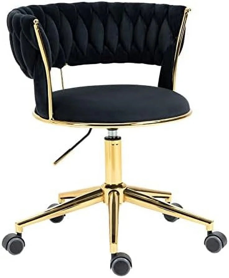 Velvet Height Adjustable Swivel Office Chair with Wheels H798