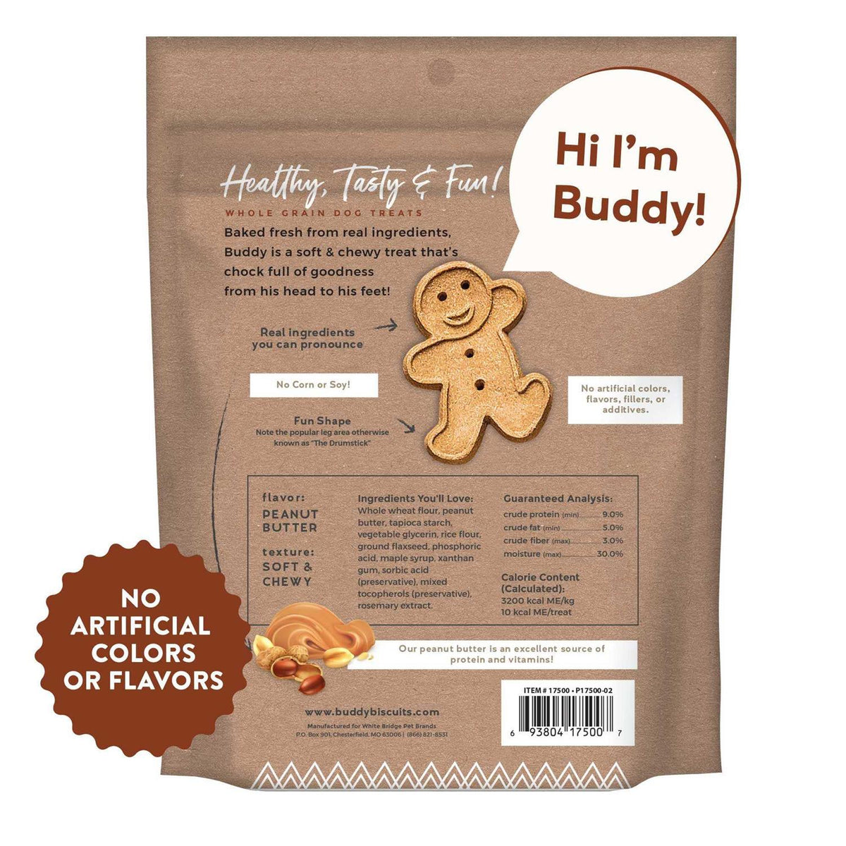 Peanut Butter Soft and Chewy Dog Treats W5127