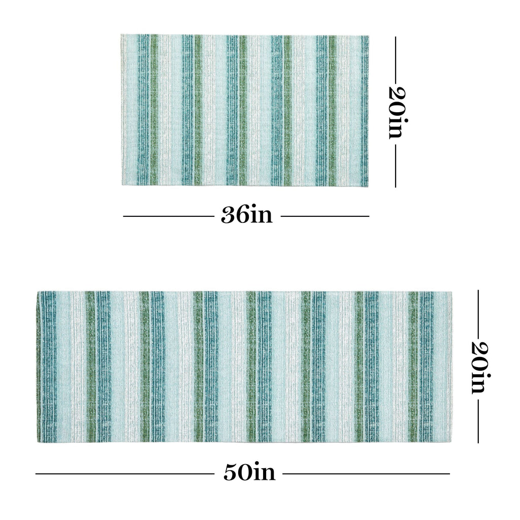 Mint Green/White 20"x36" Kitchen Mat E11440