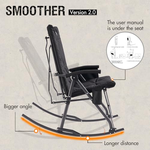 Oversized Folding Rocking Camping Chair with Carry Bag, Blue F723793