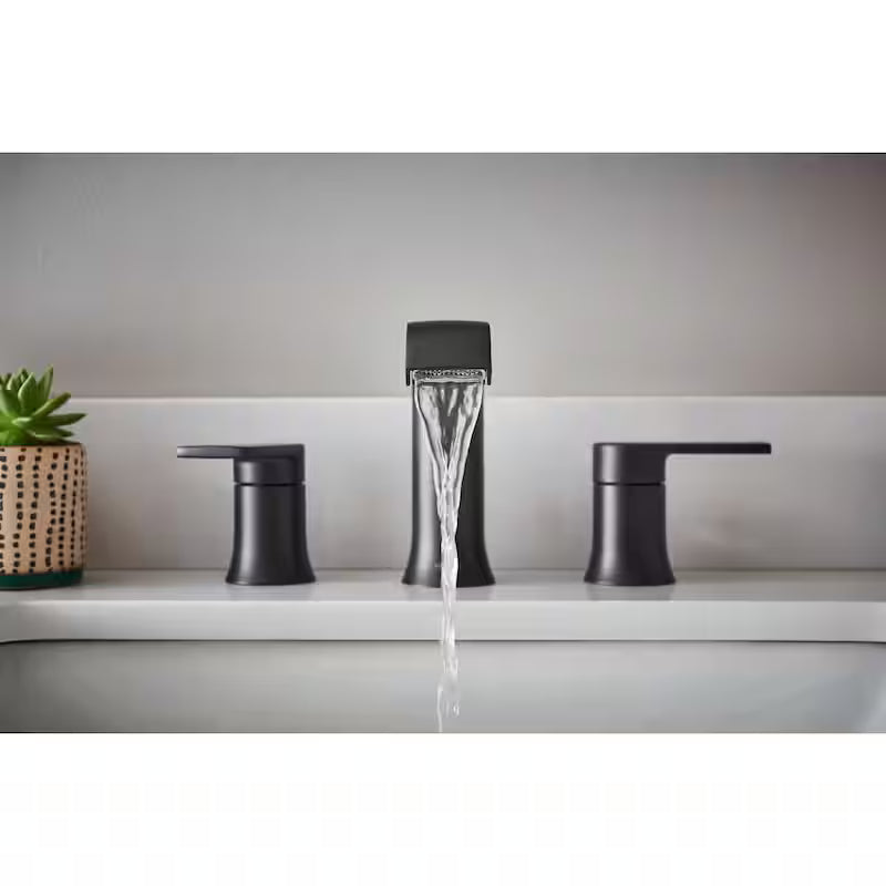 8 in. Widespread Double Handle Bathroom Faucet in Matte Black F70022
