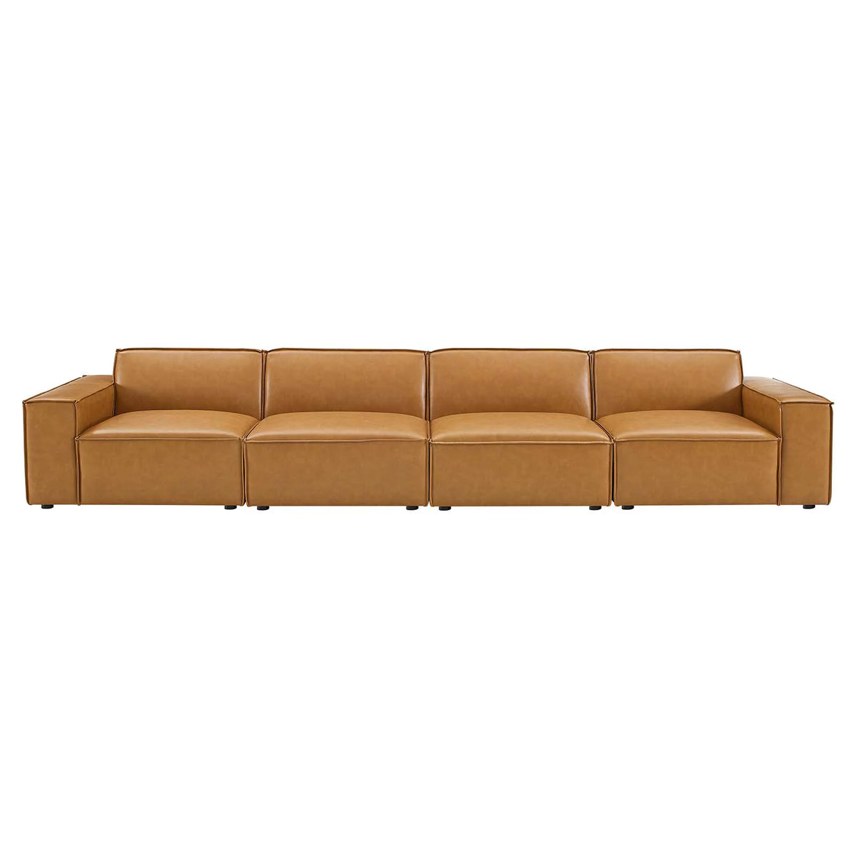 Tan Vegan Leather 4-Piece Sofa U964