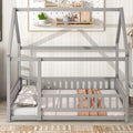 Full Size Gray House Bed Frame with Guardrails I978