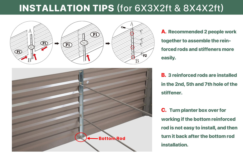 Galvanized Steel Raised Garden Bed 6x3x2 ft Brown K596879
