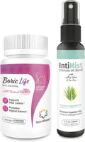 Boric Acid Vaginal Suppositories 600mg 30 Count with Essential Oils Blend Spray 2 fl oz T750