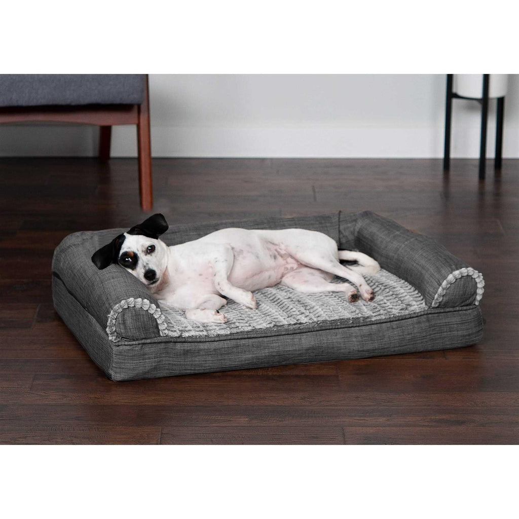 Luxe Fur & Performance Linen Sofa Bed W131