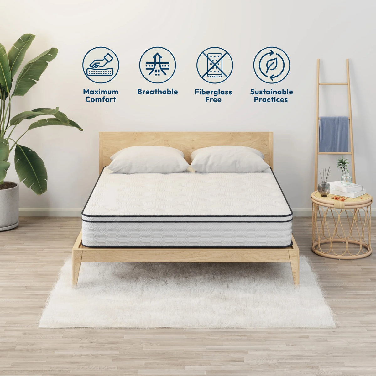 12 Full Hybrid Pocket Spring Comfort Foam Medium Mattress Z861551