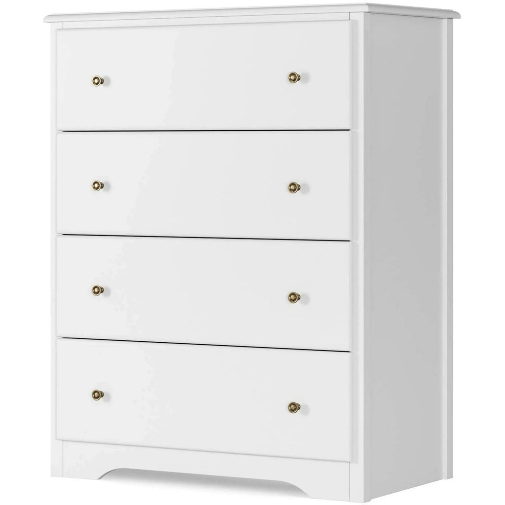 White 4 Drawer Dresser S5820