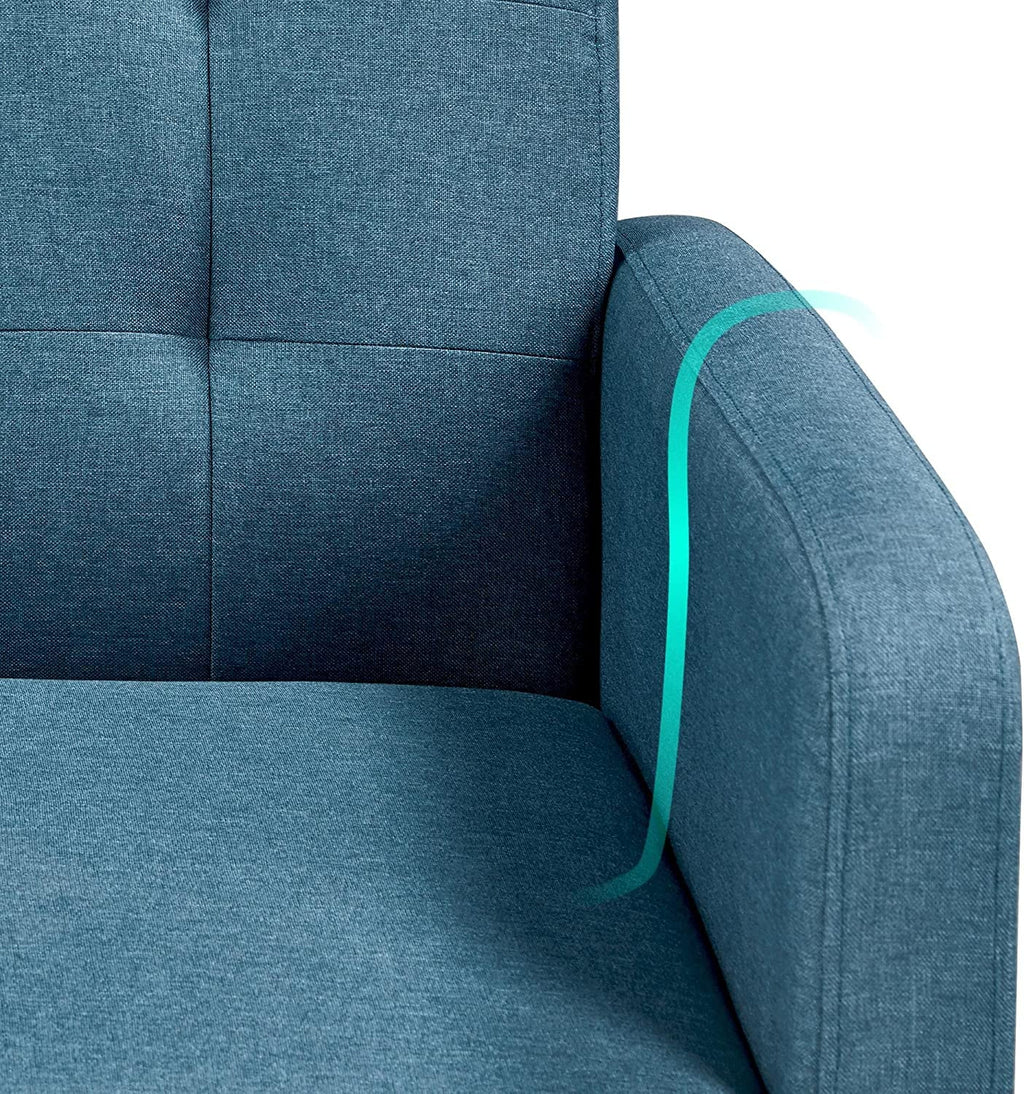 Mid-Century Accent Chair with Wood Legs, Navy Blue P5265