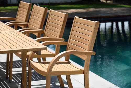 Extendable Patio Table Teak Finish H2169