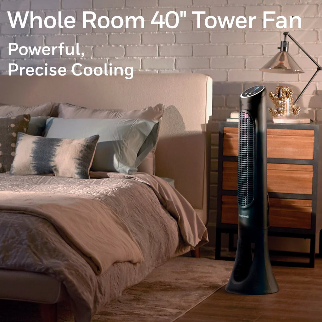 Black Oscillating Electric Tower Stand Fan Q338762