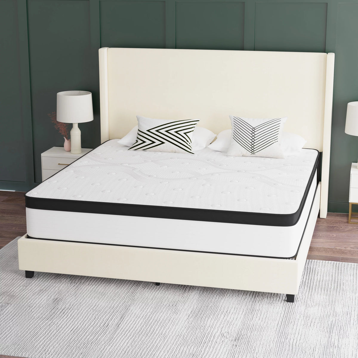 Queen Hybrid Mattress with Pocket Spring Core & Knit Fabric Top R6875
