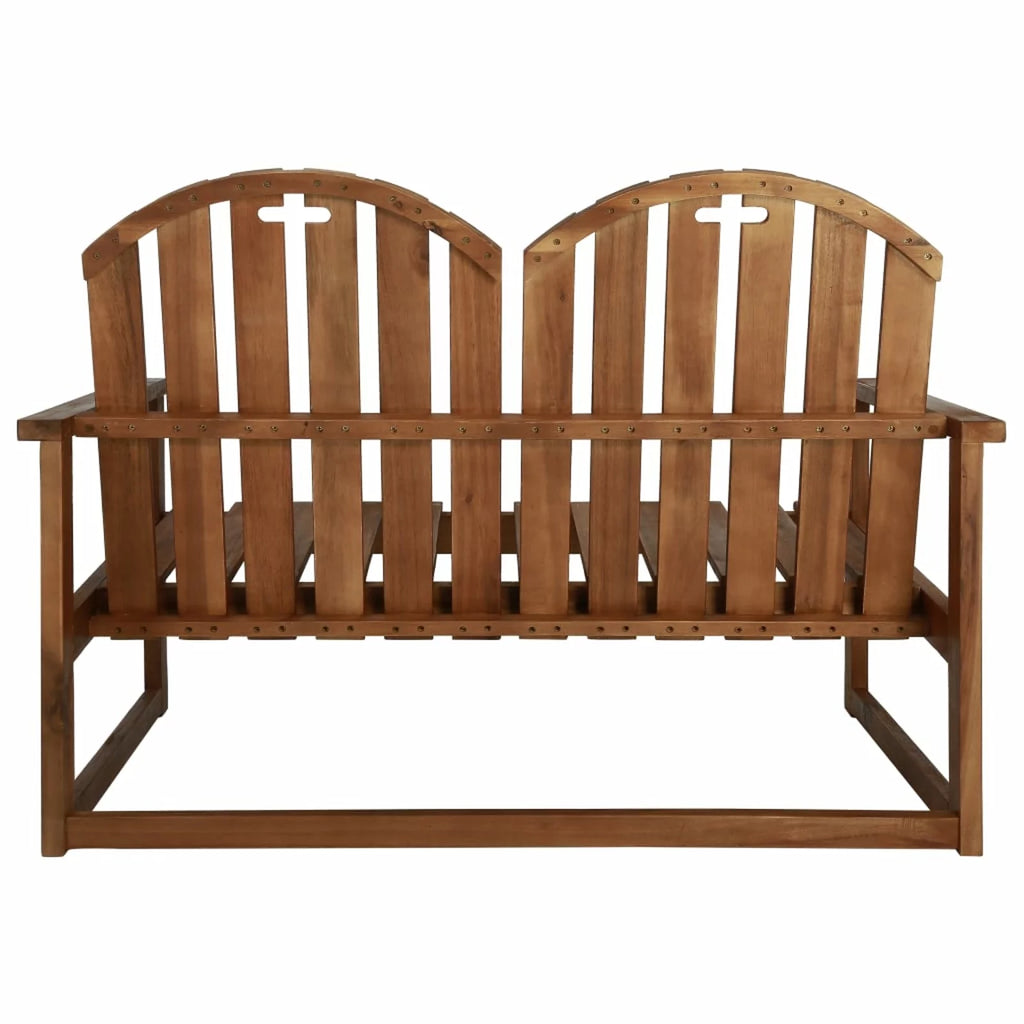 2-Seater Acacia Wood Garden Bench with Backrest and Armrest O214590