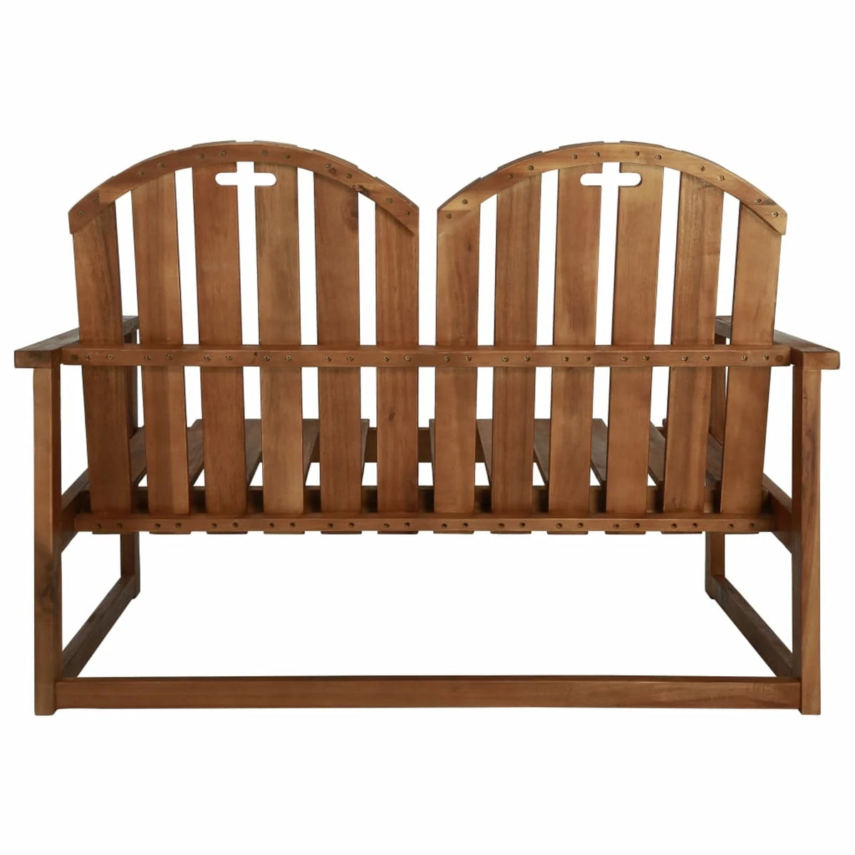 2-Seater Acacia Wood Garden Bench with Backrest and Armrest O214590