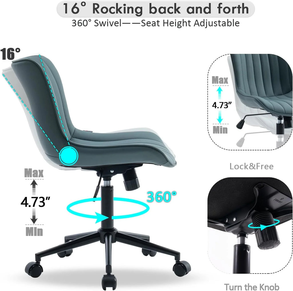 Pink Faux Leather Office Chair with Wheels B53332
