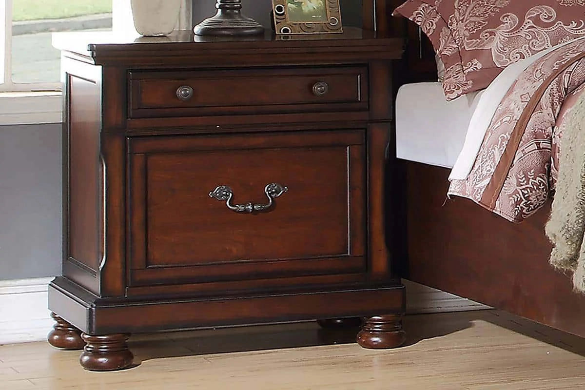 Cherry Finish 1pc Nightstand Bedside Table M248