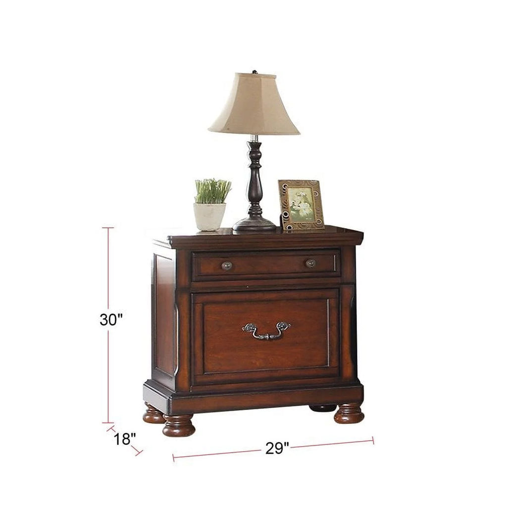 Cherry Finish 1pc Nightstand Bedside Table M248