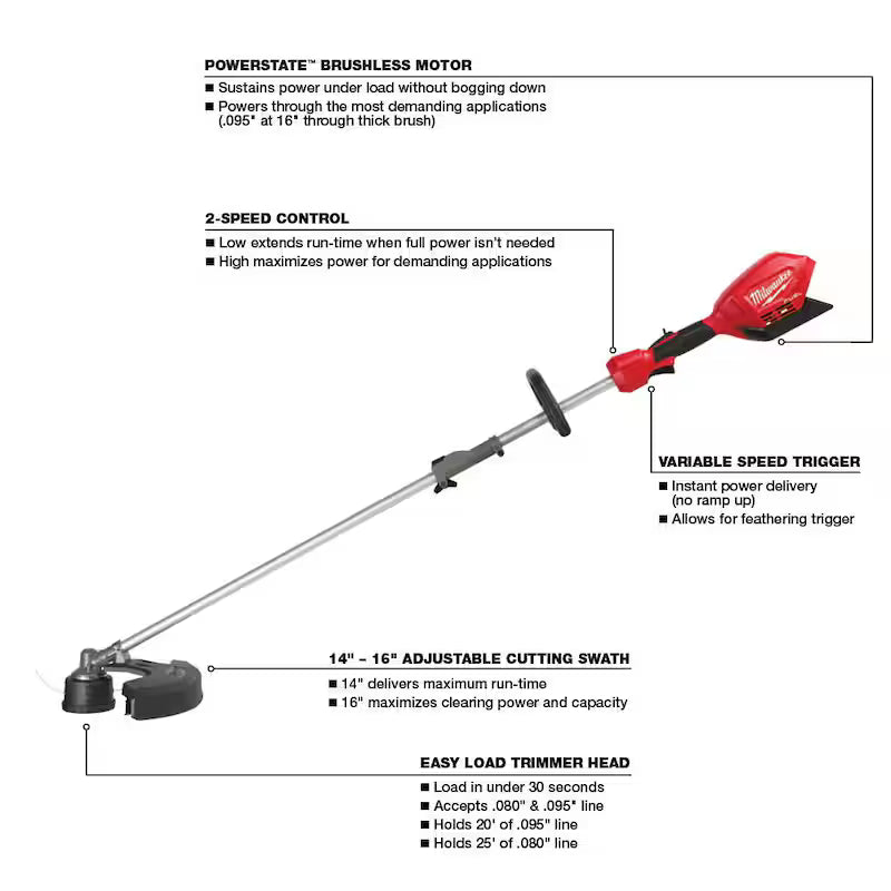 18V Lithium-Ion Brushless Cordless String Trimmer and Hedge Trimmer Combo Kit M86678
