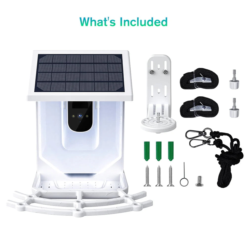 Smart Bird Feeder with Camera, Solar Panel, White U601
