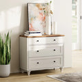 White 3 Drawer Wood Dresser P65167