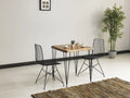 Solid Wood Dining Table with Metal Legs Z32832
