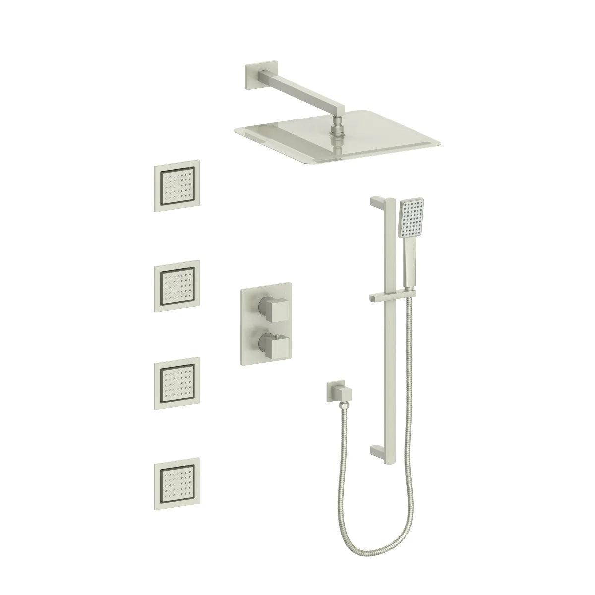 Brushed Nickel Thermostatic Shower System U6914