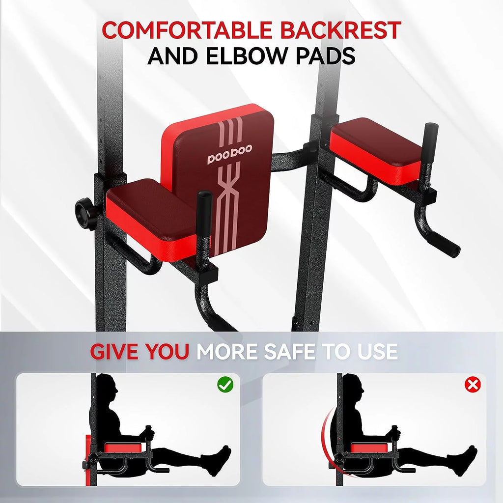 Multifunction Power Tower Dip Station Pull up Bar Power Rack 480lbs N637