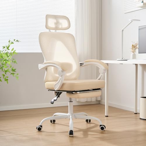 Ergonomic Office Chair with Footrest, Mesh, Adjustable Lumbar Support U54161