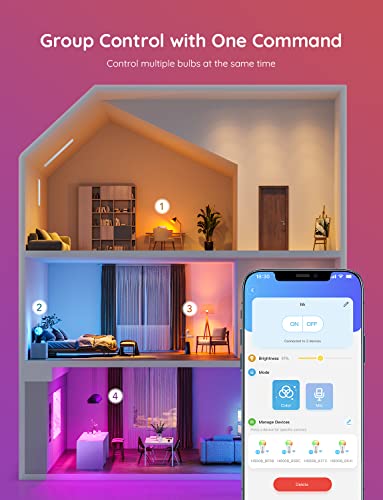 Color Changing Smart LED Light Bulbs 4 Pack F33634