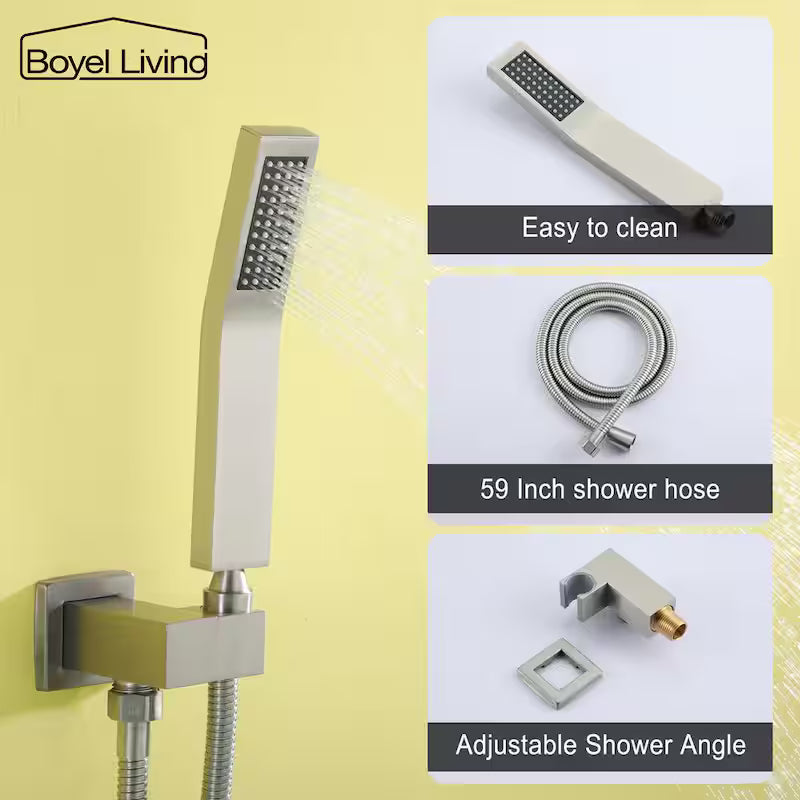 Wall Mount Roman Tub Faucet with Hand Shower Brushed Nickel C719068