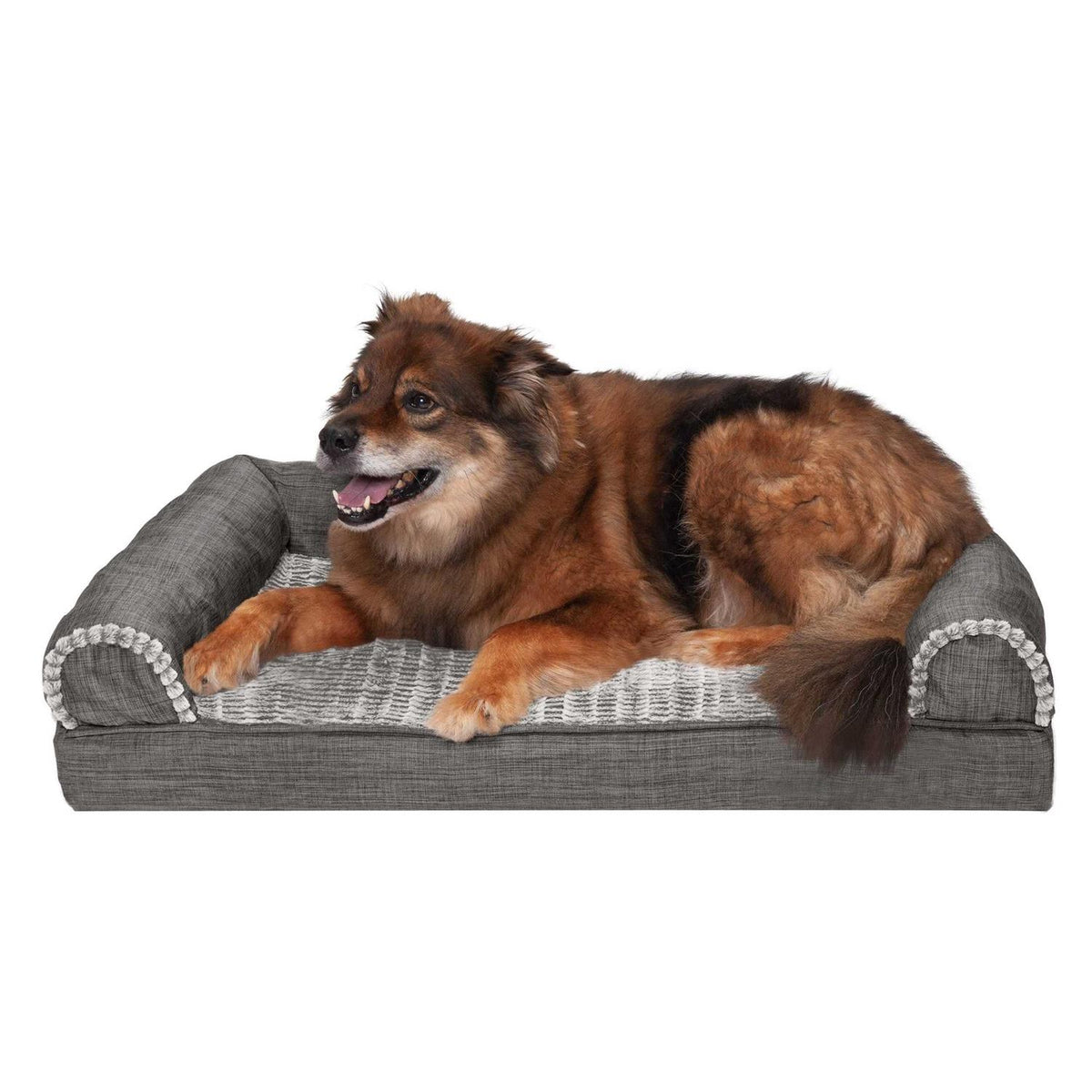 Luxe Fur & Performance Linen Sofa Bed W131